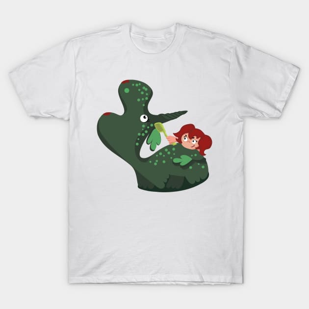 dino and girl T-Shirt by tetiana12.art